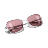 Chanel - Rectangle Sunglasses - Silver Burgundy - Chanel Eyewear