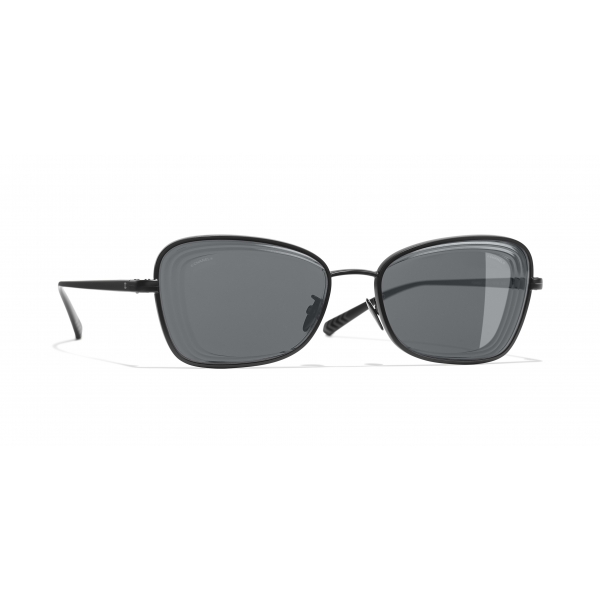 Chanel - Rectangle Sunglasses - Black Gray - Chanel Eyewear