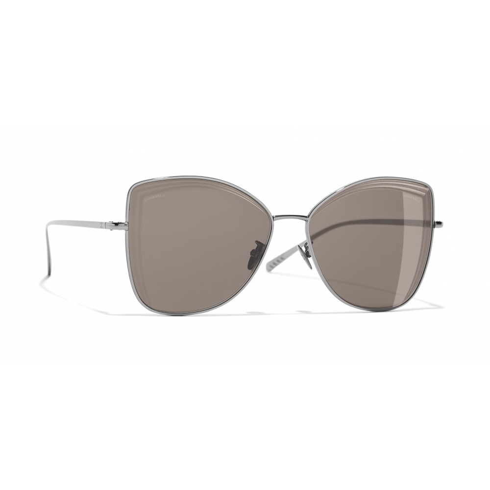 Chanel - Butterfly Sunglasses - Dark Silver Brown - Chanel Eyewear -  Avvenice