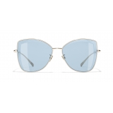 Chanel - Butterfly Sunglasses - Gold Light Blue - Chanel Eyewear