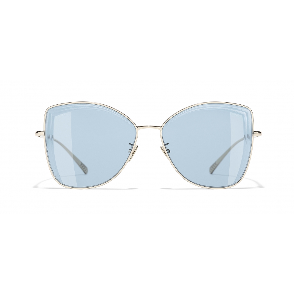 Chanel - Butterfly Sunglasses - Gold Light Blue - Chanel Eyewear - Avvenice
