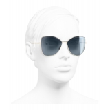 Chanel - Butterfly Sunglasses - Gold Light Blue - Chanel Eyewear