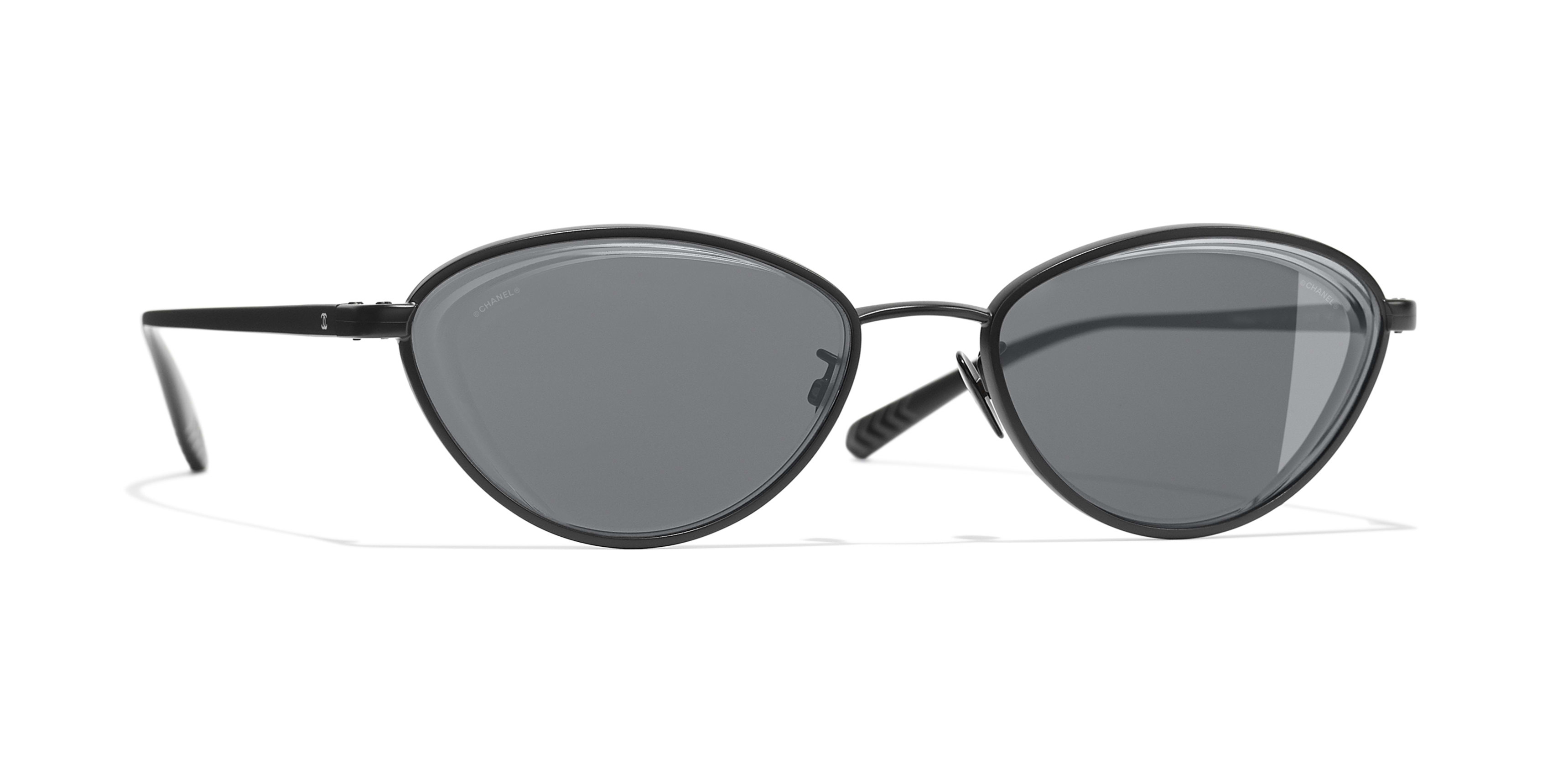 Chanel  Cat Eye Sunglasses  Black Gray  Chanel Eyewear  Avvenice
