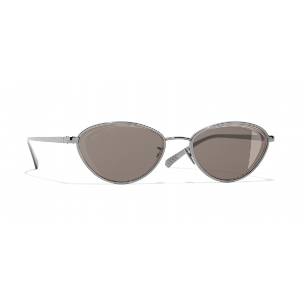 Chanel - Cat Eye Sunglasses - Dark Silver Brown - Chanel Eyewear - Avvenice