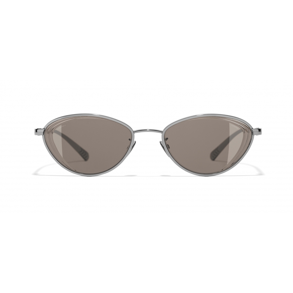 Chanel - Cat Eye Sunglasses - Dark Silver Brown - Chanel Eyewear