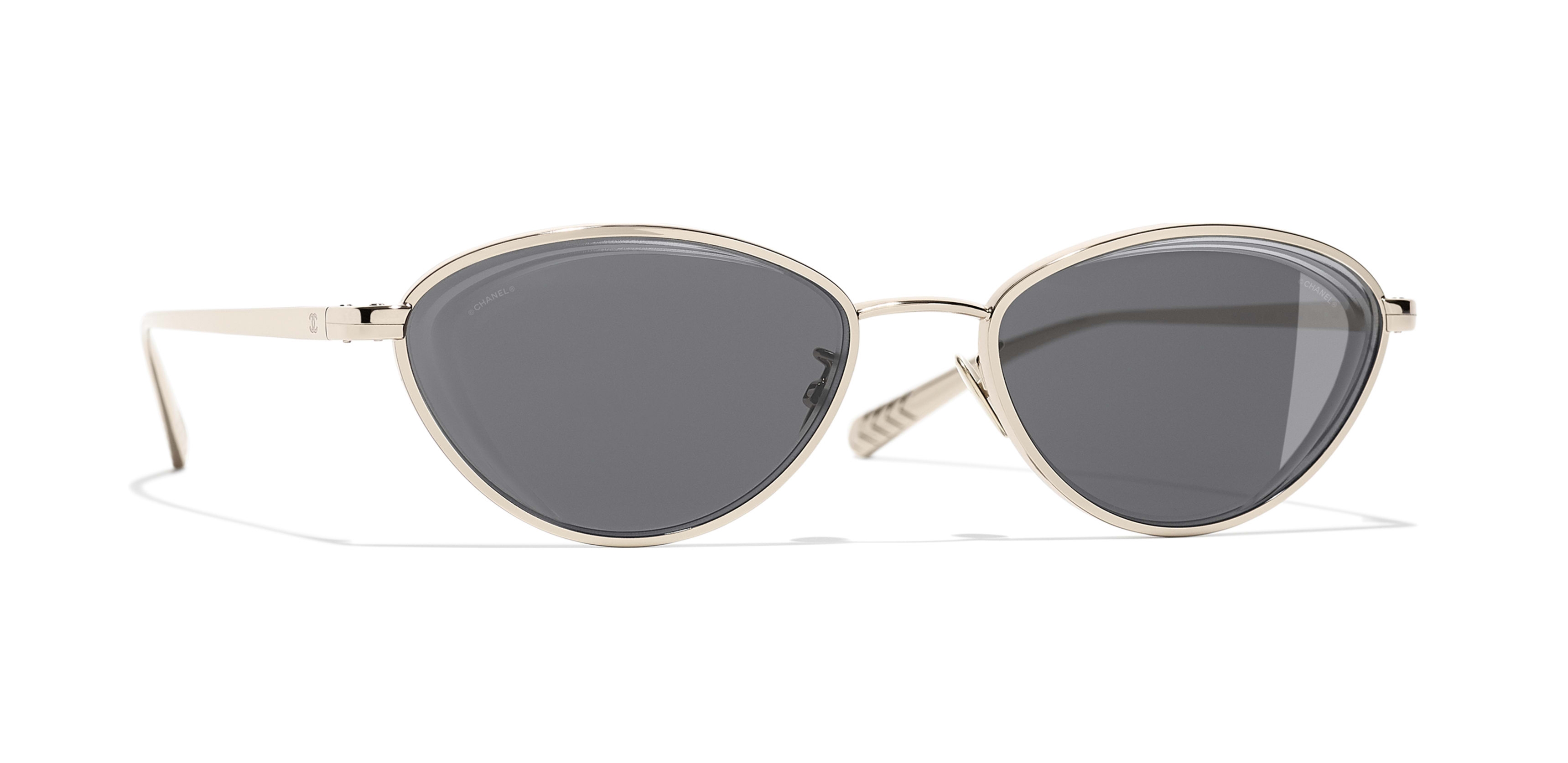 Chanel - Cat Eye Sunglasses - Gold Gray - Chanel Eyewear - Avvenice