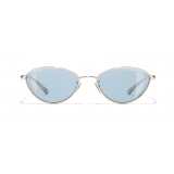 Chanel - Cat Eye Sunglasses - Gold Light Blue - Chanel Eyewear