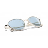 Chanel - Cat Eye Sunglasses - Gold Light Blue - Chanel Eyewear