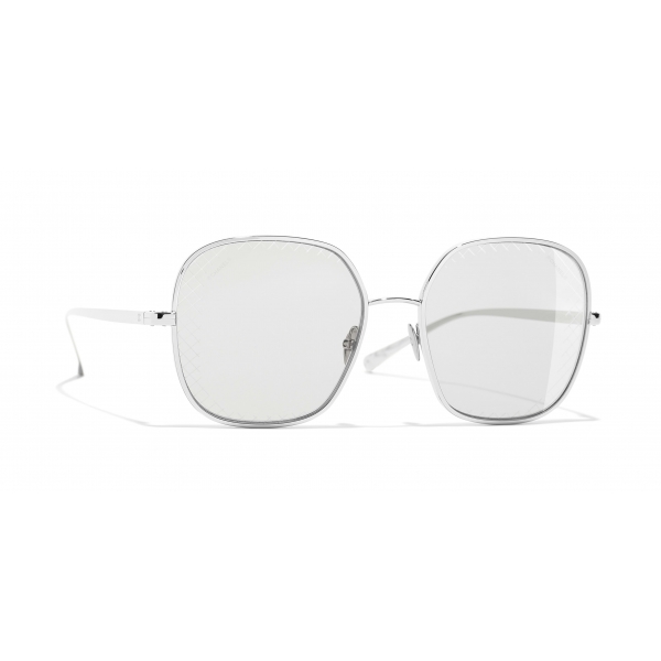 Chanel - Square Sunglasses - Silver Light Gray - Chanel Eyewear