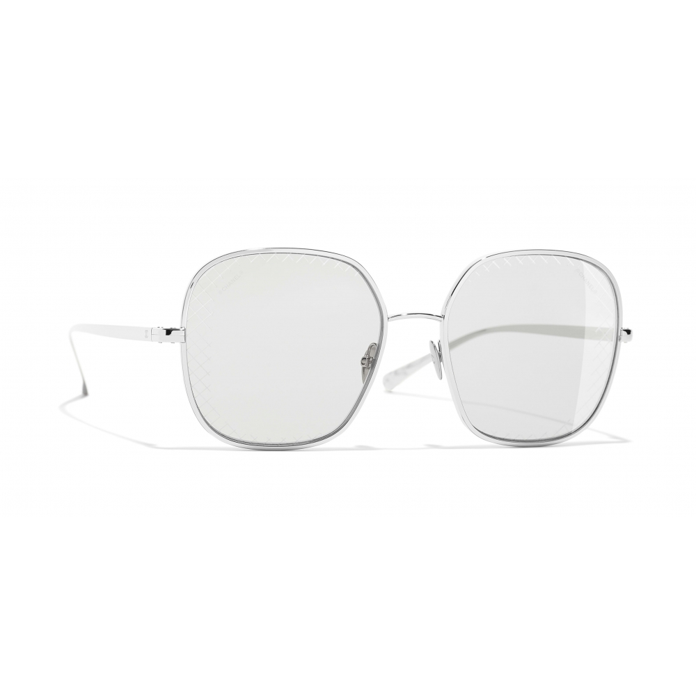 Chanel - Square Sunglasses - Silver Light Gray - Chanel Eyewear - Avvenice