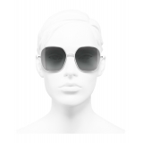 Chanel - Occhiali Quadrati da Sole - Argento Grigio Chiaro - Chanel Eyewear