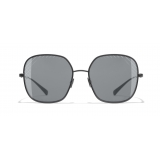 Chanel - Occhiali Quadrati da Sole - Nero Grigio - Chanel Eyewear