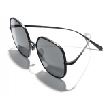 Chanel - Occhiali Quadrati da Sole - Nero Grigio - Chanel Eyewear