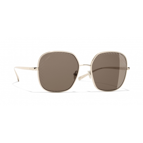 Chanel Gold/Brown Gradient 4234-H Round Sunglasses For Sale at