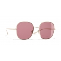 Chanel - Square Sunglasses - Gold Burgundy - Chanel Eyewear