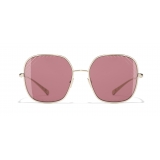 Chanel - Square Sunglasses - Gold Burgundy - Chanel Eyewear