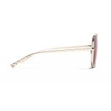 Chanel - Square Sunglasses - Gold Burgundy - Chanel Eyewear