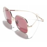 Chanel - Square Sunglasses - Gold Burgundy - Chanel Eyewear