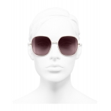 Chanel - Square Sunglasses - Gold Burgundy - Chanel Eyewear