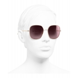 Chanel - Square Sunglasses - Gold Burgundy - Chanel Eyewear