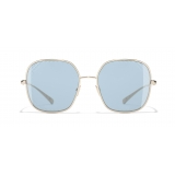 Chanel - Square Sunglasses - Gold Light Blue - Chanel Eyewear