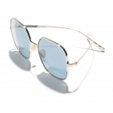 Chanel - Square Sunglasses - Gold Light Blue - Chanel Eyewear