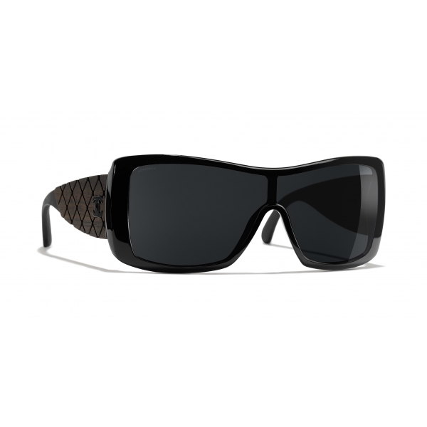 Chanel - Shield Sunglasses - Black Gray - Chanel Eyewear