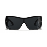 Chanel - Occhiali da Sole a Maschera - Nero Grigio - Chanel Eyewear