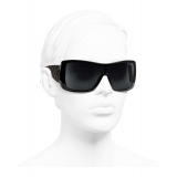 Chanel - Occhiali da Sole a Maschera - Nero Grigio - Chanel Eyewear