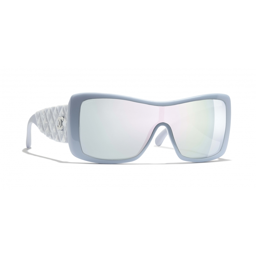 Chanel - Shield Sunglasses - White Black Mirror - Chanel Eyewear - Avvenice