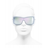 Chanel - Occhiali da Sole a Maschera - Azzurro Specchiato- Chanel Eyewear