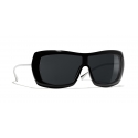 Chanel - Occhiali da Sole a Maschera - Nero Grigio- Chanel Eyewear