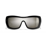 Chanel - Shield Sunglasses - Black White Gold - Chanel Eyewear