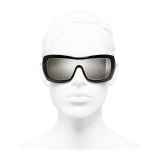Chanel - Occhiali da Sole a Maschera - Nero Oro Bianco - Chanel Eyewear
