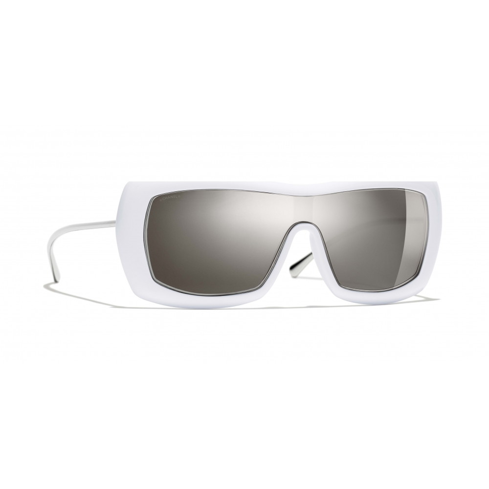 Chanel - Shield Sunglasses - White Gold - Chanel Eyewear - Avvenice