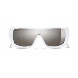 Chanel - Occhiali da Sole a Maschera - Bianco Oro Bianco - Chanel Eyewear