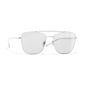 Chanel - Occhiali Modello Pilota da Sole - Argento Grigio Chiaro - Chanel Eyewear