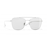 Chanel - Pilot Sunglasses - Silver Light Gray - Chanel Eyewear