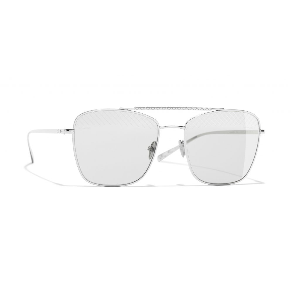 Chanel - Pilot Sunglasses - Silver Light Gray - Chanel Eyewear - Avvenice