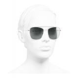 Chanel - Occhiali Modello Pilota da Sole - Argento Grigio Chiaro - Chanel Eyewear