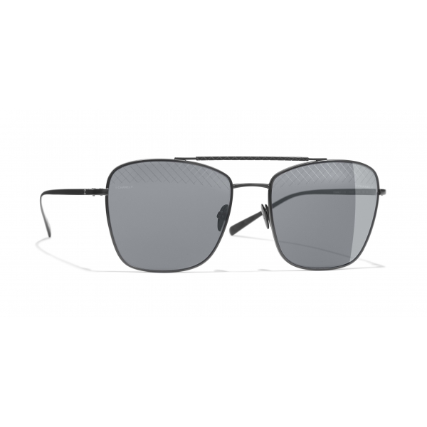 Chanel - Pilot Sunglasses - Black Gray - Chanel Eyewear