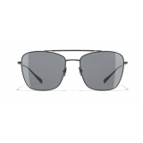 Chanel - Pilot Sunglasses - Black Gray - Chanel Eyewear