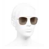 Chanel - Occhiali Modello Pilota da Sole - Oro Marrone - Chanel Eyewear