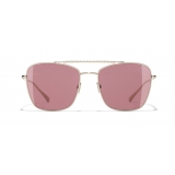 Chanel - Pilot Sunglasses - Gold Burgundy - Chanel Eyewear