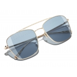 Chanel - Occhiali Modello Pilota da Sole - Oro Azzurro - Chanel Eyewear