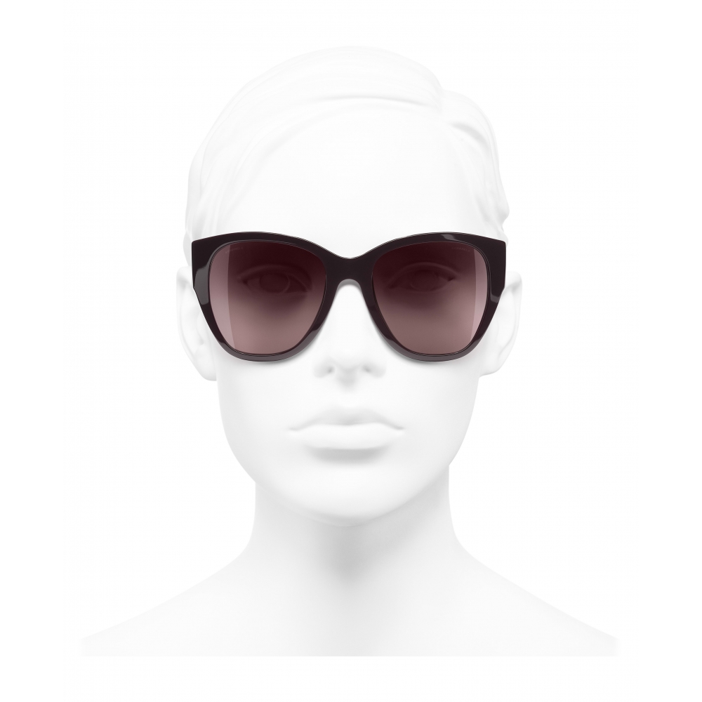CHANEL, Accessories, Chanel Bijoux Butterfly Interlocking Cc Burgundy  Gradient Sunglasses 55 Mm