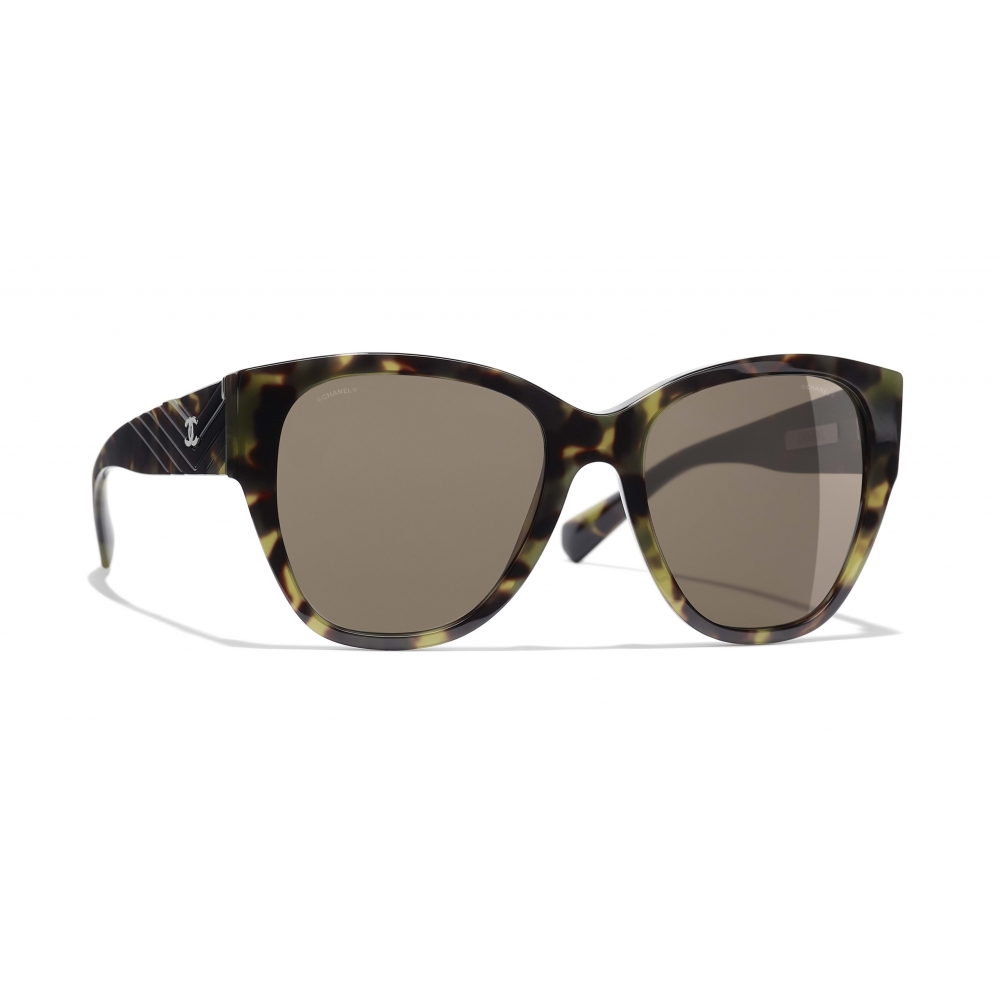 Chanel - Butterfly Sunglasses - Green Tortoise Brown - Chanel Eyewear -  Avvenice