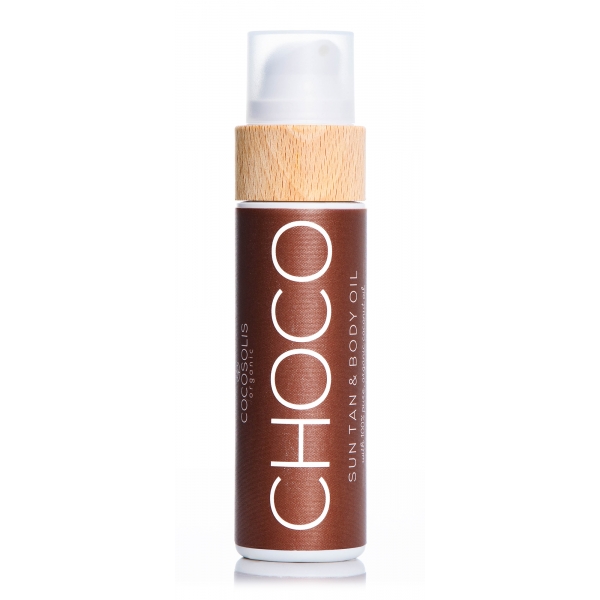 Cocosolis - Choco - Sun Tan Body Oil - Organic Oil for a Chocolate Tan, and Hydrated, Radiant Skin - Professional Cosmetics
