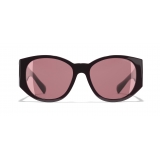 Chanel - Oval Sunglasses - Burgundy - Chanel Eyewear