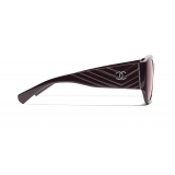 Chanel - Oval Sunglasses - Burgundy - Chanel Eyewear